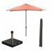 Lotus stokparasol 250x250 cm - koper incl 40 kg Cosmo parasolvoet en parasolhoes