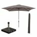 Lotus stokparasol 250x250 cm - taupe incl 40 kg Cosmo parasolvoet en parasolhoes