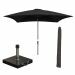 Lotus stokparasol 250x250 cm - zwart incl 40 kg Cosmo parasolvoet en parasolhoes