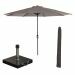 Lotus stokparasol Ø300 cm - taupe incl 40 kg Cosmo parasolvoet en parasolhoes