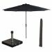 Lotus stokparasol Ø300 cm - zwart incl 40 kg Cosmo parasolvoet en parasolhoes