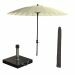 Manilla stokparasol Ø250 cm - ecru incl 40 kg Cosmo parasolvoet en parasolhoes