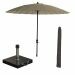 Manilla stokparasol Ø250 cm - taupe incl 40 kg Cosmo parasolvoet en parasolhoes