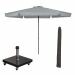 Delta stokparasol Ø300 cm licht grijs incl 40 kg Eureka parasolvoet en parasolhoes