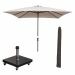 Lotus stokparasol 250x250 cm - ecru incl 40 kg Eureka parasolvoet en parasolhoes