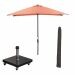 Lotus stokparasol 250x250 cm - koper incl 40 kg Eureka parasolvoet en parasolhoes