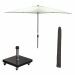 Lotus stokparasol 250x250 cm - olijf incl 40 kg Eureka parasolvoet en parasolhoes