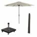 Lotus stokparasol Ø300 cm - ecru incl 40 kg Eureka parasolvoet en parasolhoes