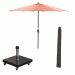 Lotus stokparasol Ø300 cm - koper incl 40 kg Eureka parasolvoet en parasolhoes