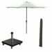 Lotus stokparasol Ø300 cm - olijf incl 40 kg Eureka parasolvoet en parasolhoes