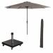 Lotus stokparasol Ø300 cm - taupe incl 40 kg Eureka parasolvoet en parasolhoes