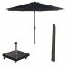 Lotus stokparasol Ø300 cm - zwart incl 40 kg Eureka parasolvoet en parasolhoes