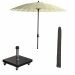 Manilla stokparasol Ø250 cm - ecru incl 40 kg Eureka parasolvoet en parasolhoes