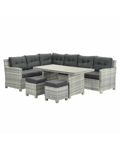 Alaska lounge dining set 5-delig links - grijs