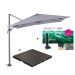 Hawaii zweefparasol S 250x250 - donker grijs/licht grijs met 60 kg parasolvoet en parasolhoes