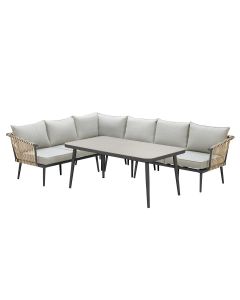 Ralph lounge dining set 5-delig links - natural rotan