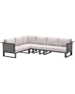 Gabon hoek loungeset 4-delig links - taupe