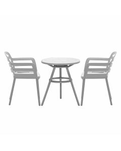 Mira balkonset 3-delig - Faria tuintafel Ø60 cm - olijf