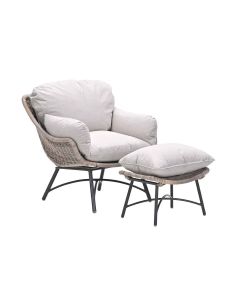 Selene relax loungestoel incl. voetenbank - vintage willow