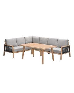 San Capri lounge dining set 5-delig - light teak aluminium