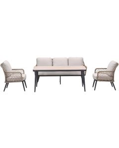 Kalibo lounge dining set 4-delig - donker grijs