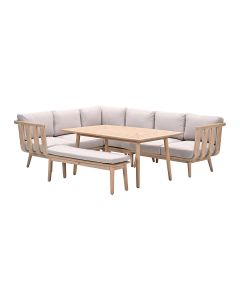 San Leone lounge dining set 6-delig links - grey sand