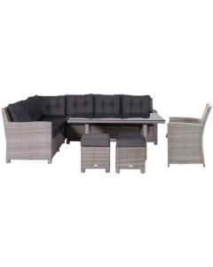 Jaru lounge dining set 6-delig links - luxe kussens